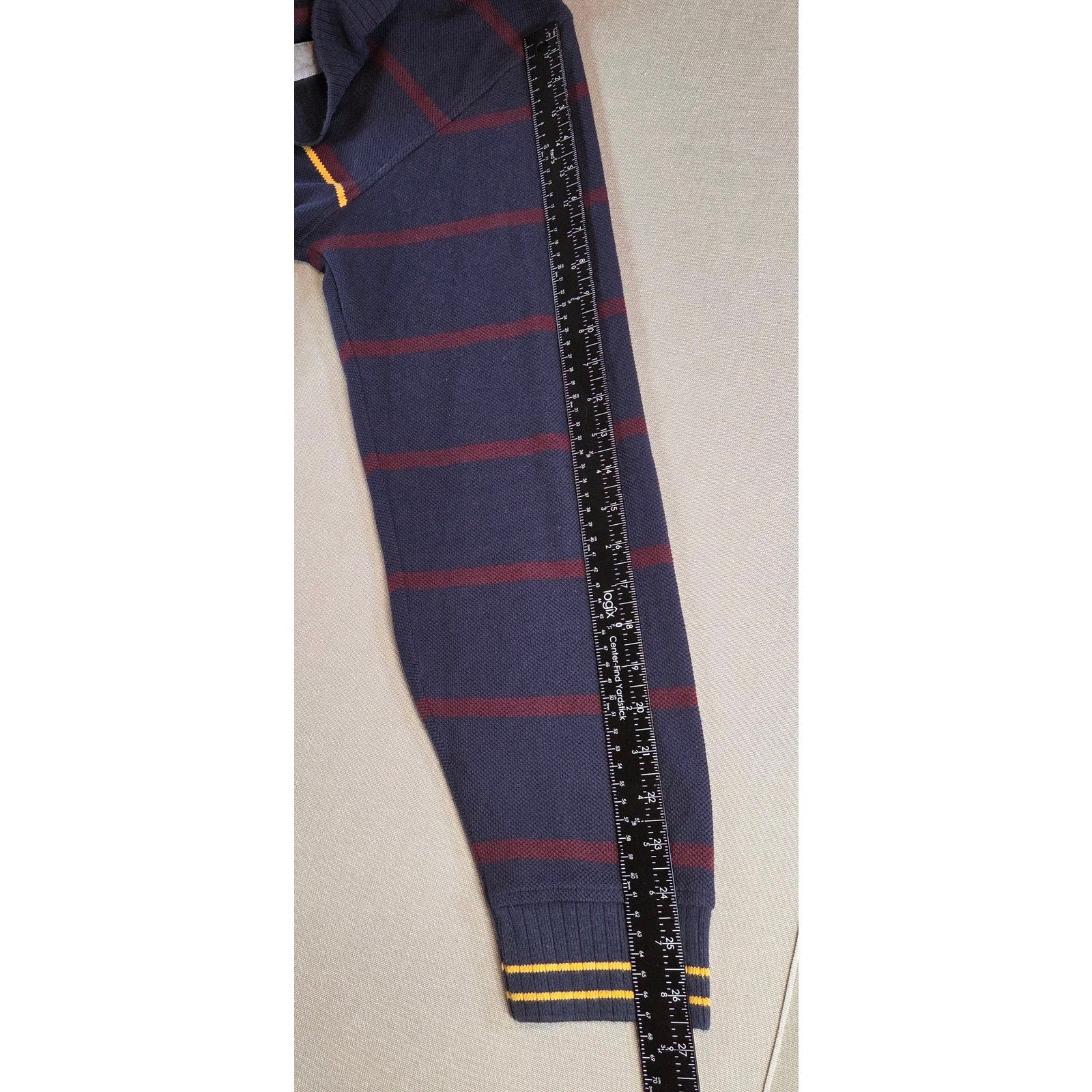 Tommy Hilfiger XXL Sweater Navy Red Stripes Yellow Chest Preppy Cotton Pullover