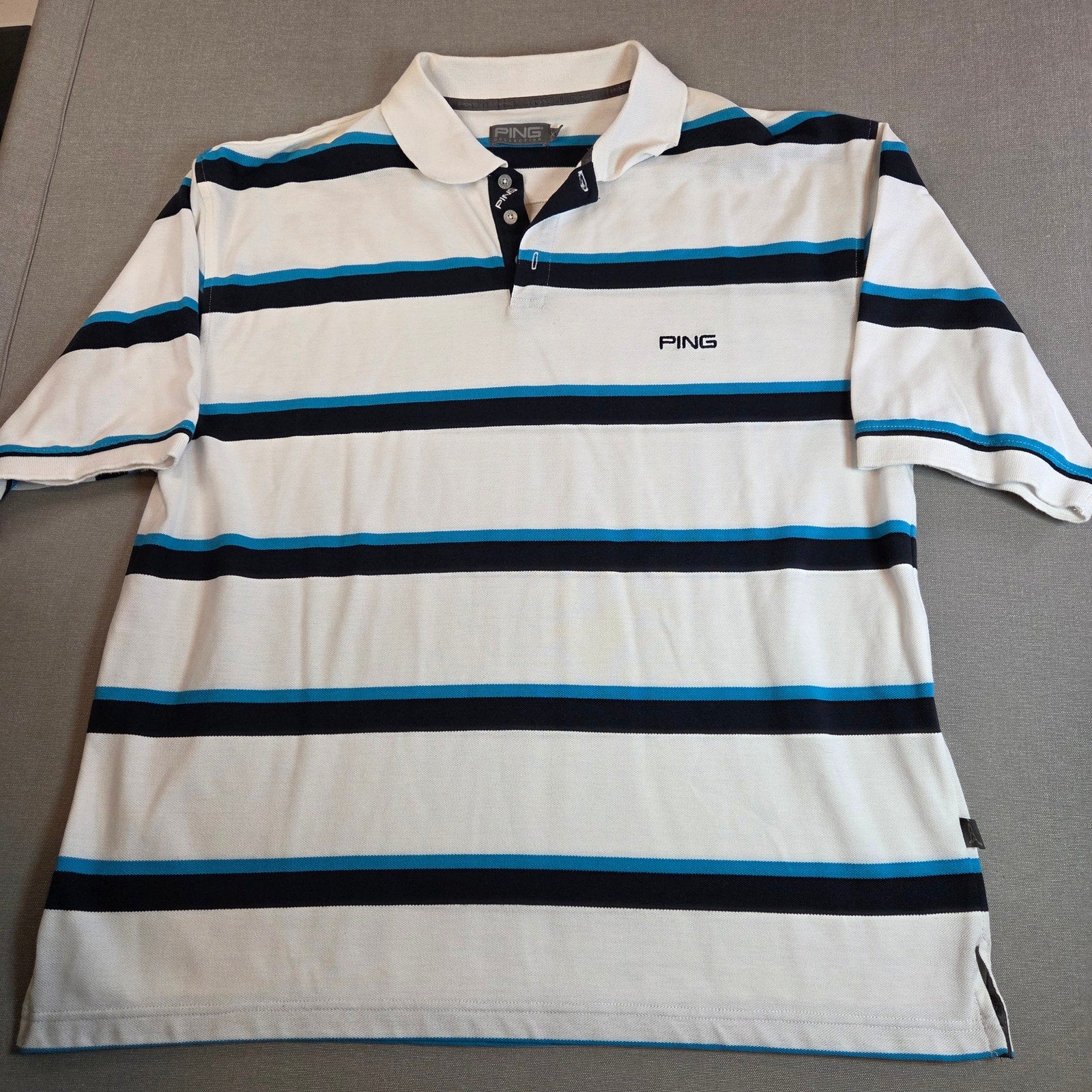 PING Collection Stripe Golf Polo Shirt Men’s XXL Cotton Blend Performance Top