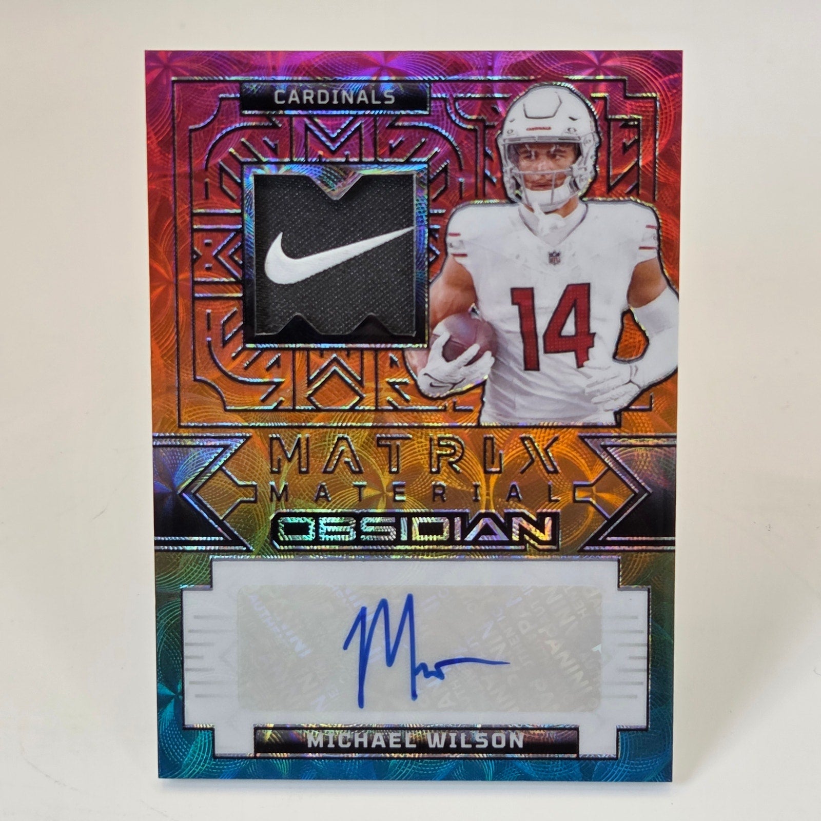 2024 Panini Obsidian Michael Wilson Nike Swoosh Patch Auto /6 Cardinals