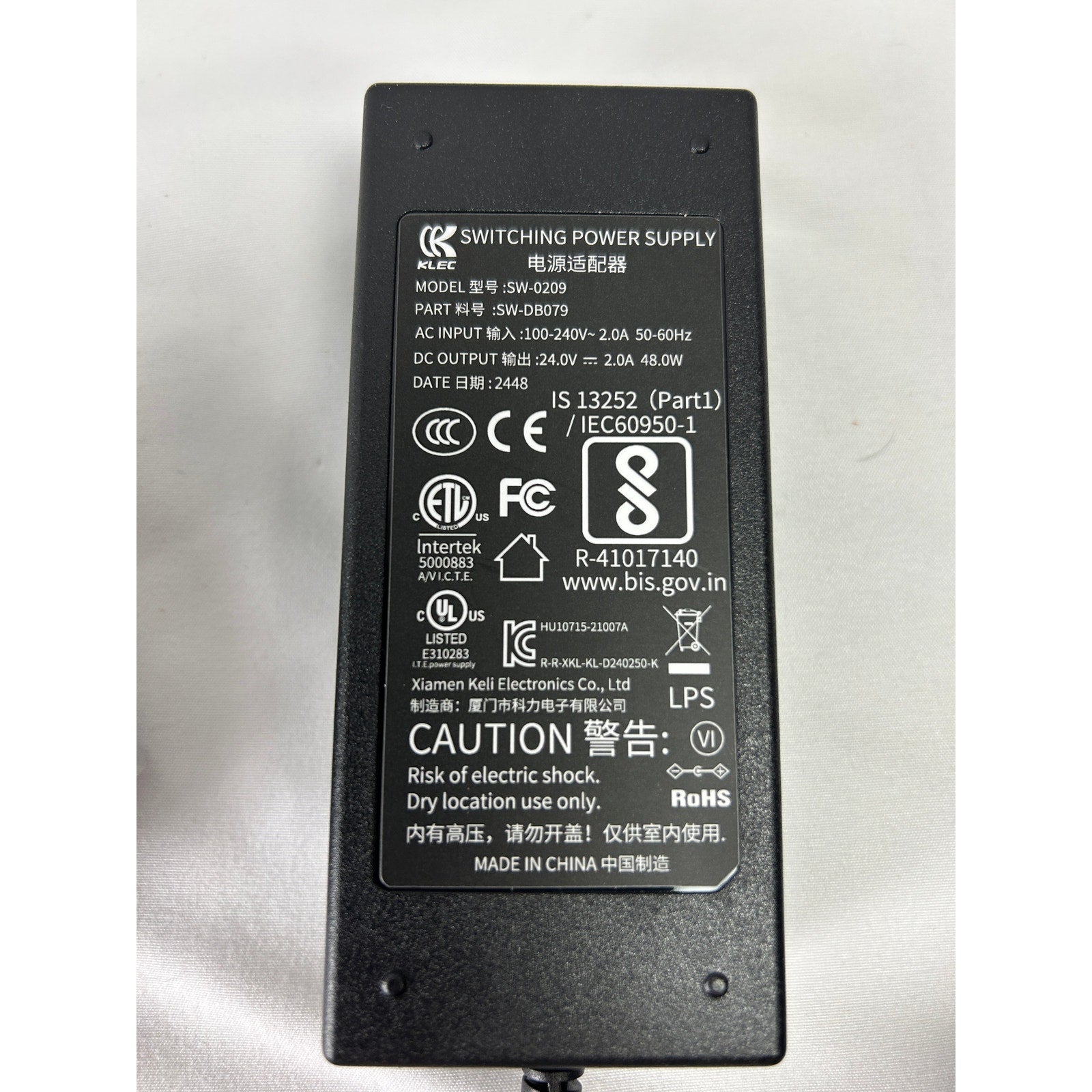 Jadens Thermal Printer Power Supply 24V 2A Adapter Cord Set New