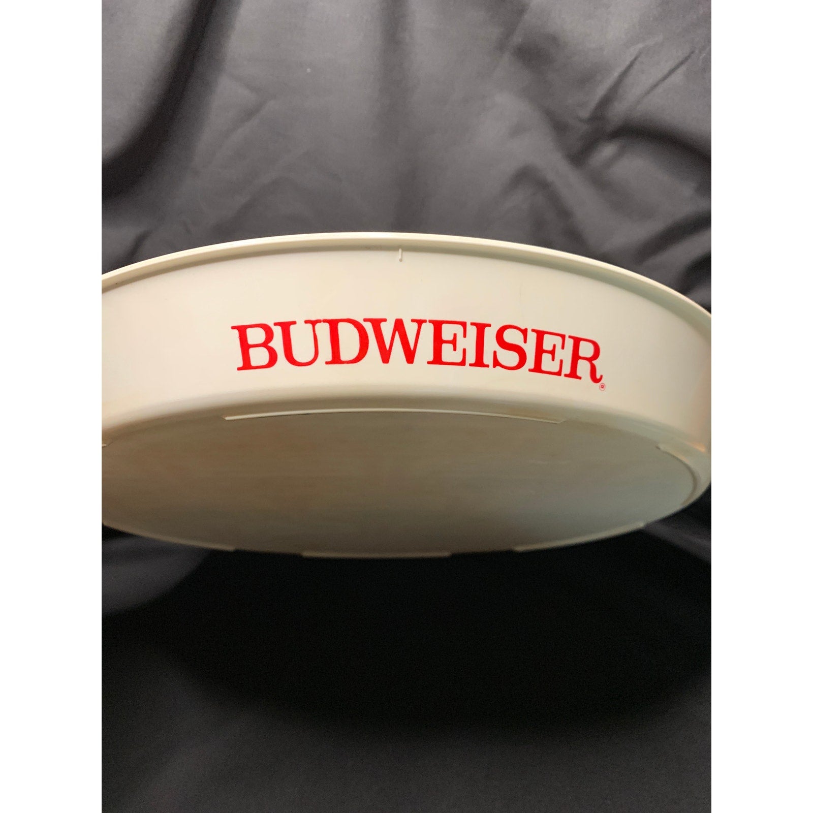 Vintage Budweiser 13" Round Plastic Serving Tray Beer Label Barware