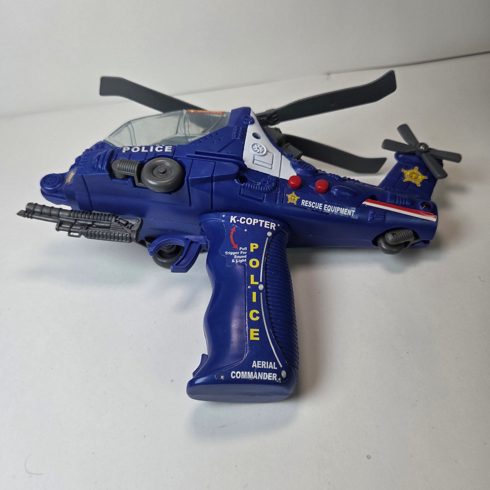 Police K-Copter Aerial Commander Helicopter Toy Sound Light Working