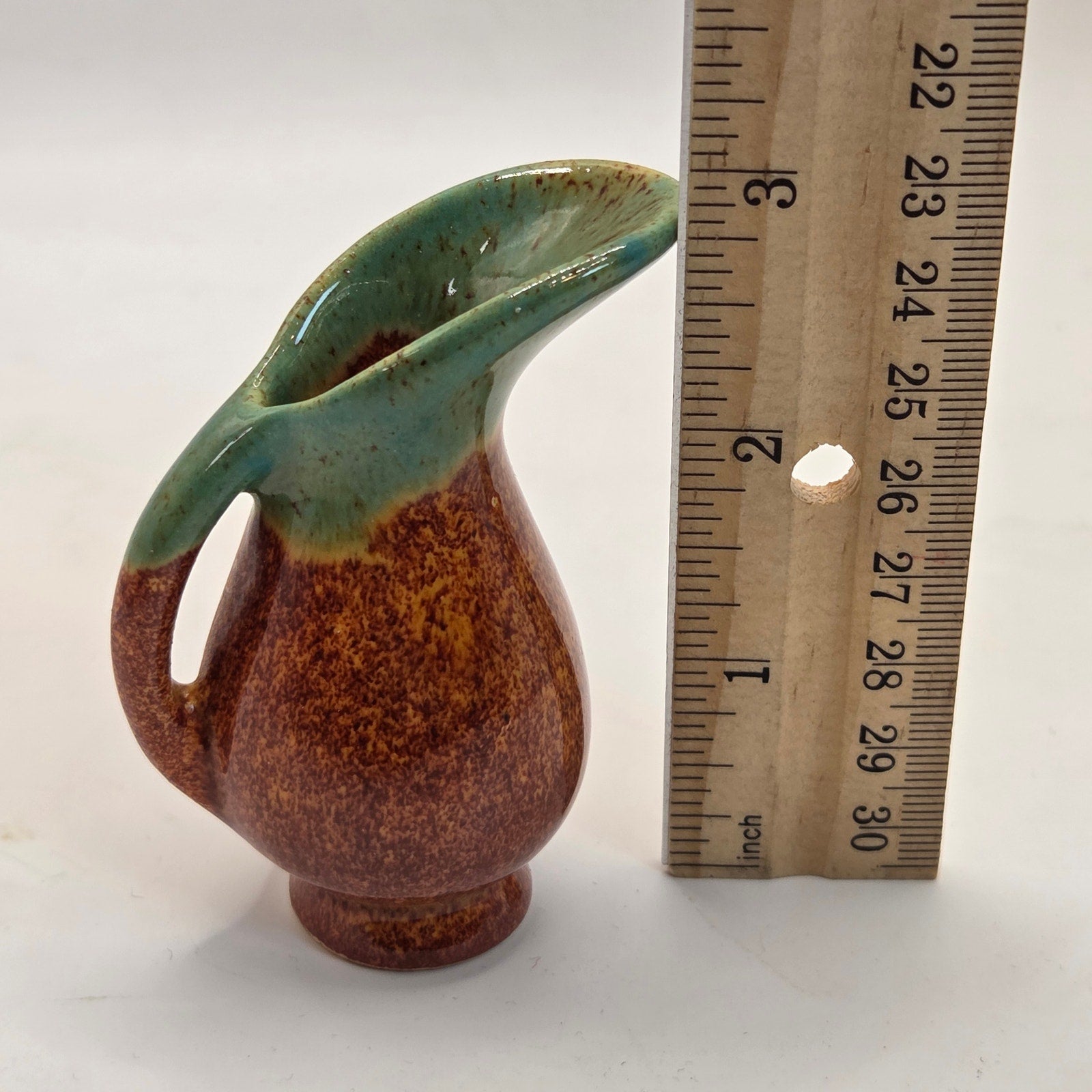 Vintage Boys Town Nebraska Mini Pottery Vases Pair Signed ET Hand Thrown