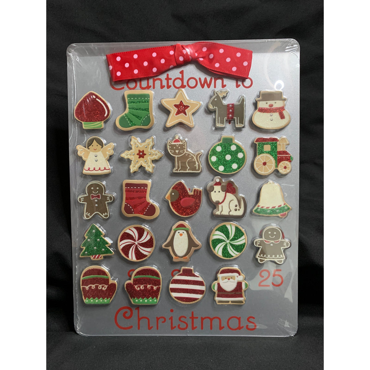 Hallmark Magnetic Countdown to Christmas Cookie Sheet Calendar 24 Magnets NIP