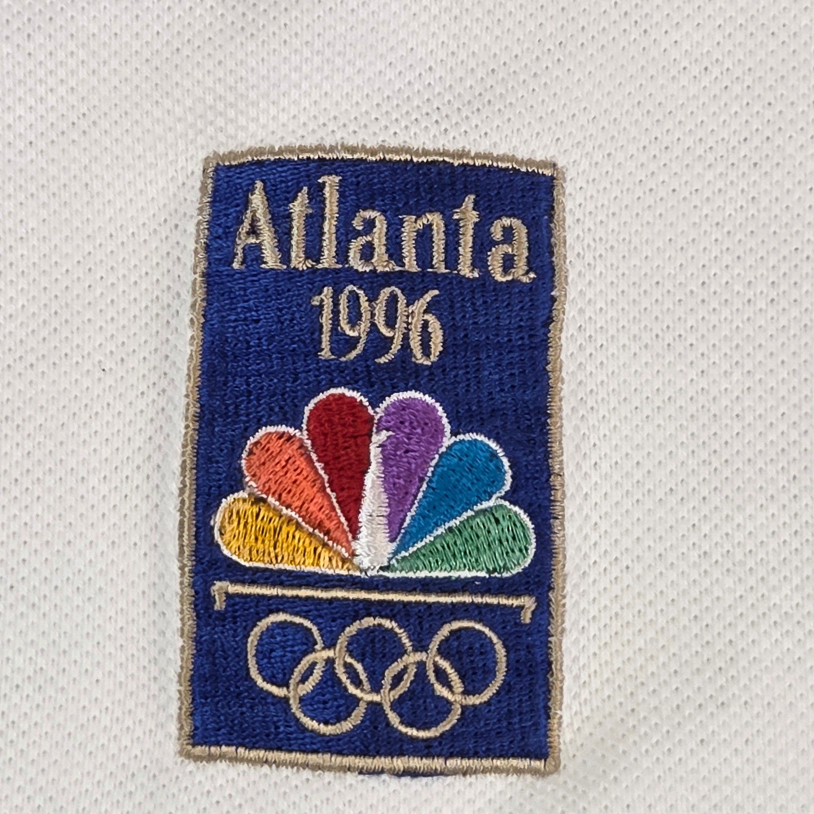 Vintage 1990s Champion USA Olympic Polo Shirt XL 1996 Atlanta NBC Patch