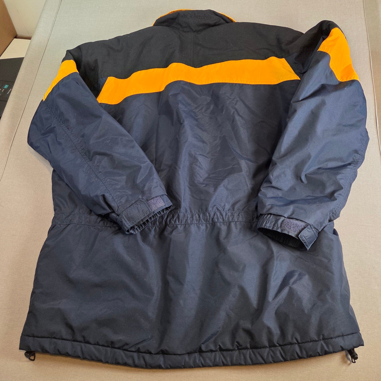 Columbia Sportswear Vintage 90s Parka Jacket Men’s L Navy Yellow Broken Zipper