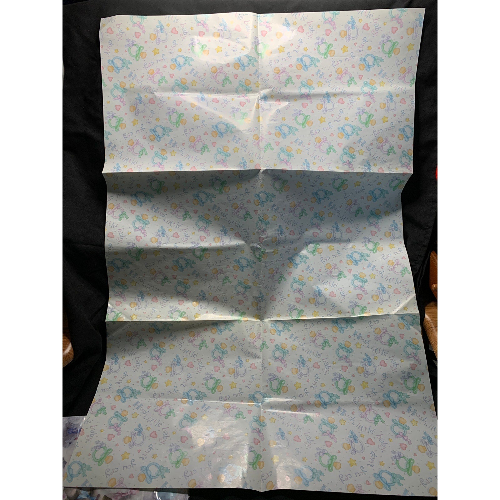 Vintage Baby Shower Gift Wrap Lot 3 Full Sheets Hallmark American Greetings