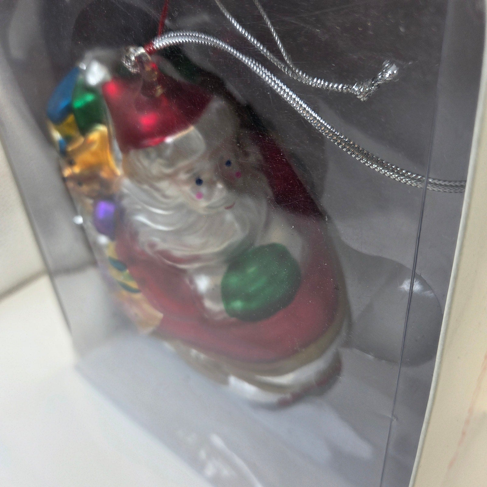 Dept 56 Mercury Glass Santa in Sleigh Ornament 1996 Limited Handpainted w/Box