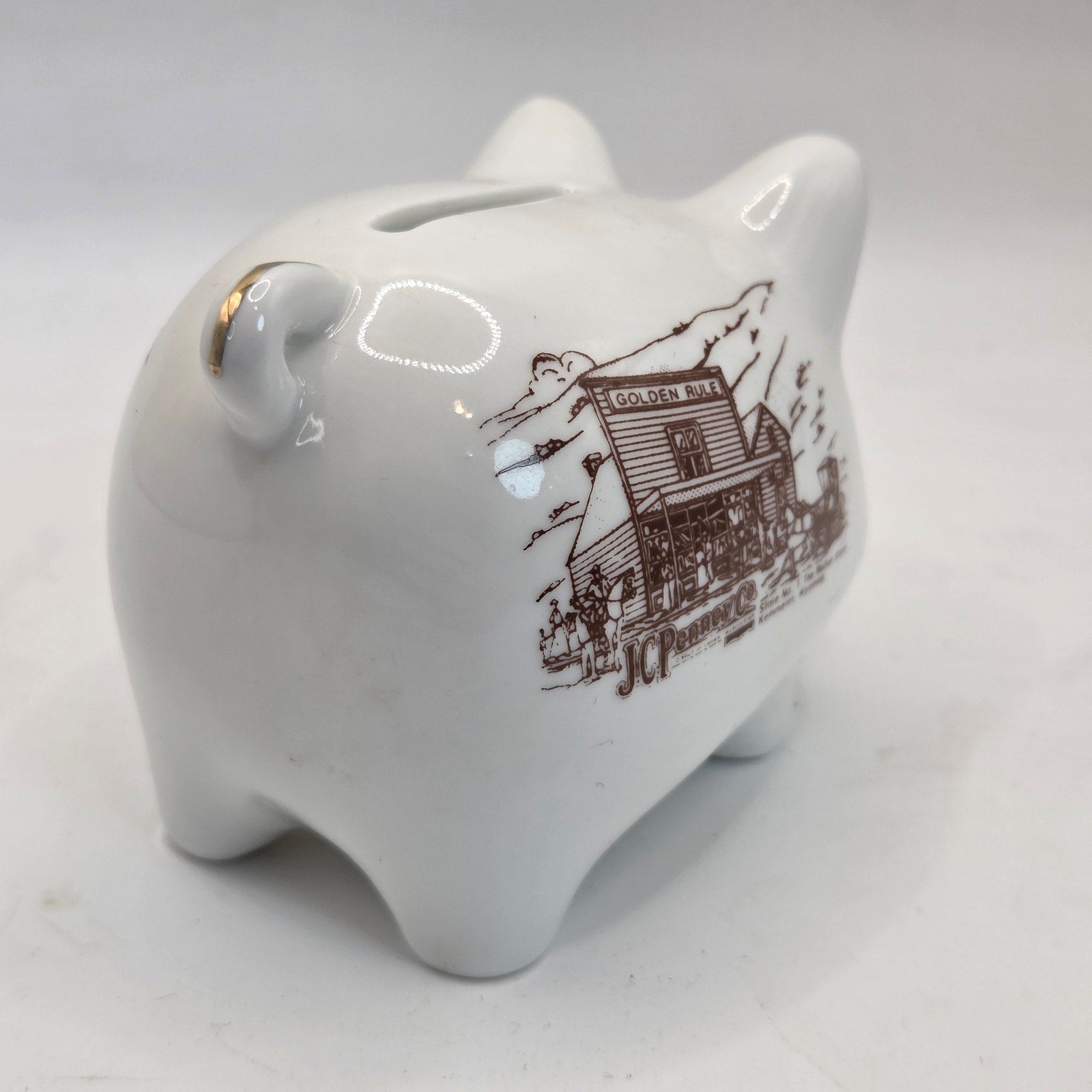 Vintage 1960s Dart Henderson NE JC Penney Golden Rule Store Souvenir Piggy Bank