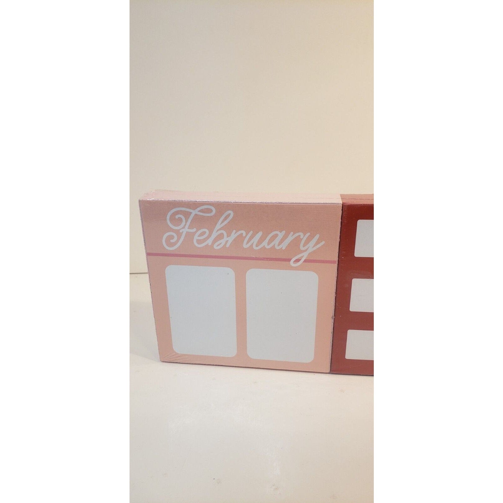 Valentine's Day Themed 3 Pack 4" Wood Block Sign Set w/ Writable Dry Erase Front