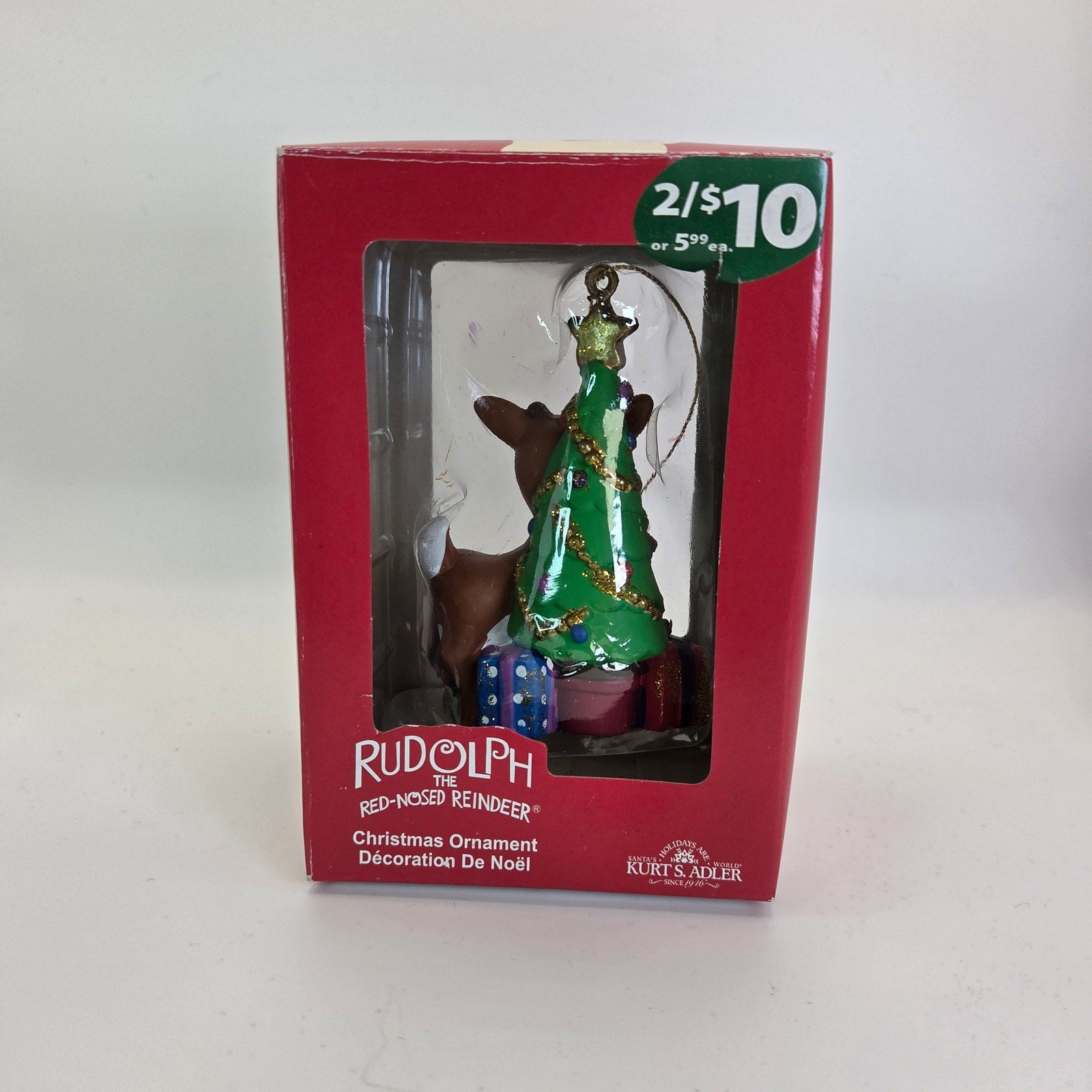 Kurt Adler Rudolph the Red-Nosed Reindeer Ornament in Box Christmas