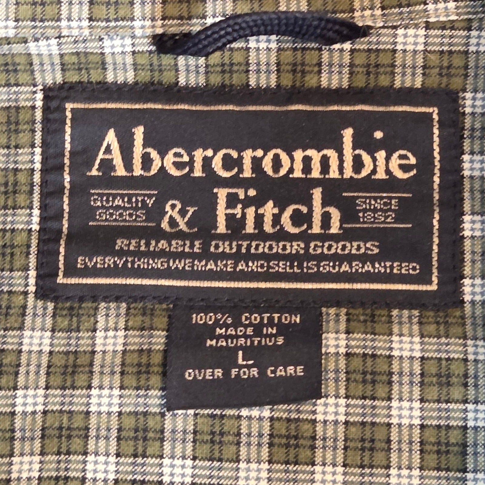 Abercrombie & Fitch Plaid Button Down Shirt L Short Sleeve Cotton