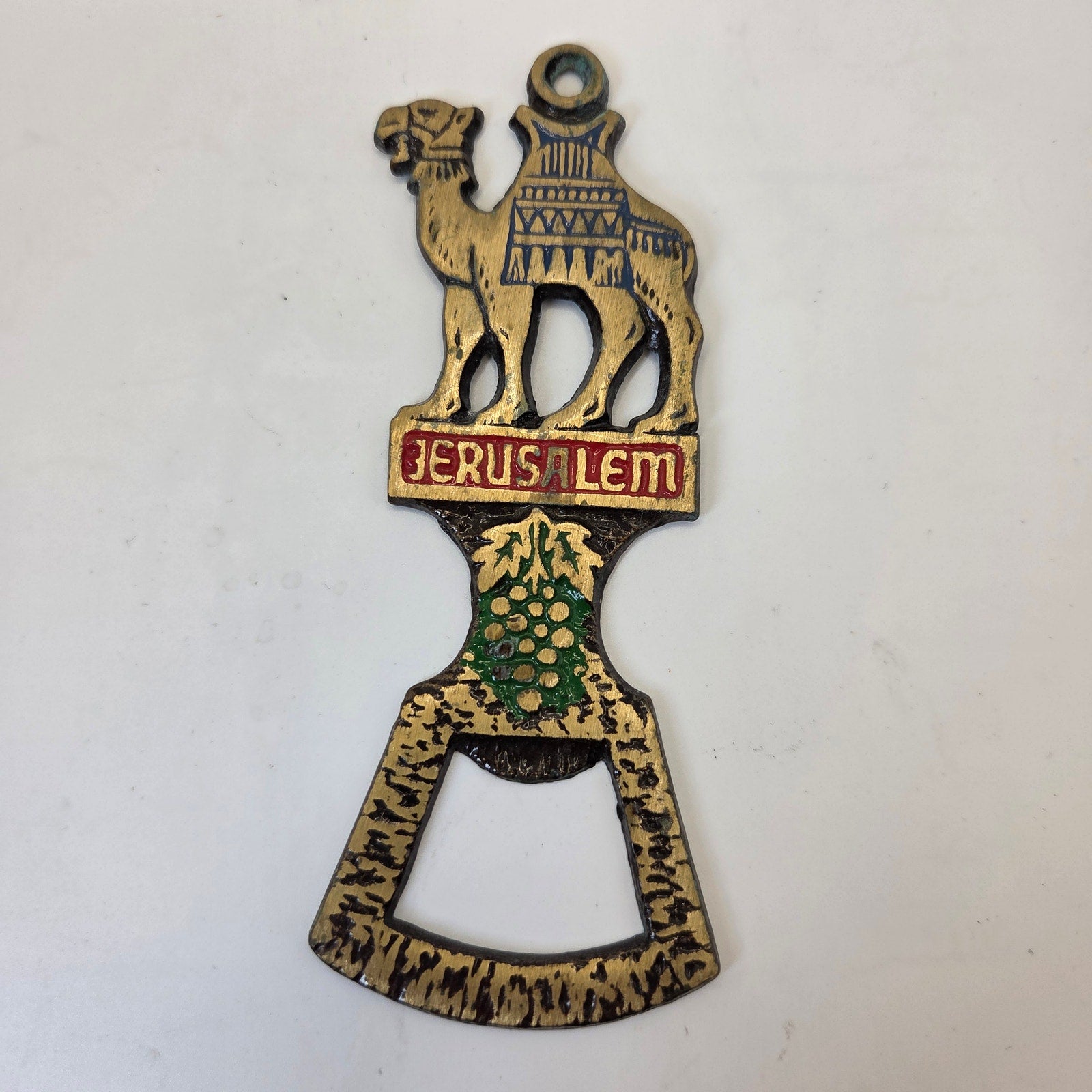 Vintage Jerusalem Camel Brass Bottle Opener Israel Souvenir Barware Decor