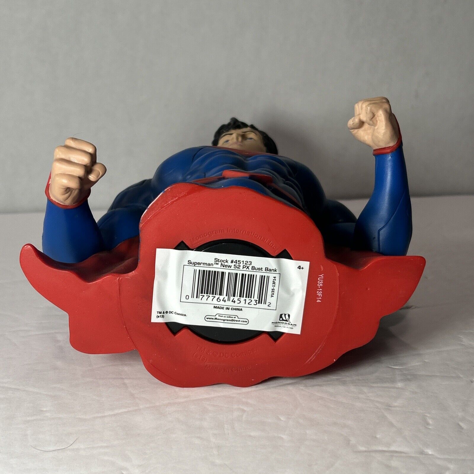 SUPERMAN Bust Molded Piggy BANK DC Comics Coin Bank 7.5” Hard Plastic Never Used