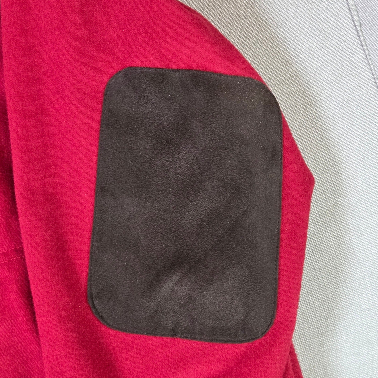 L.L.Bean Chamois Cloth Shirt Mens XL Elbow Patches Quilted Shoulders Vintage