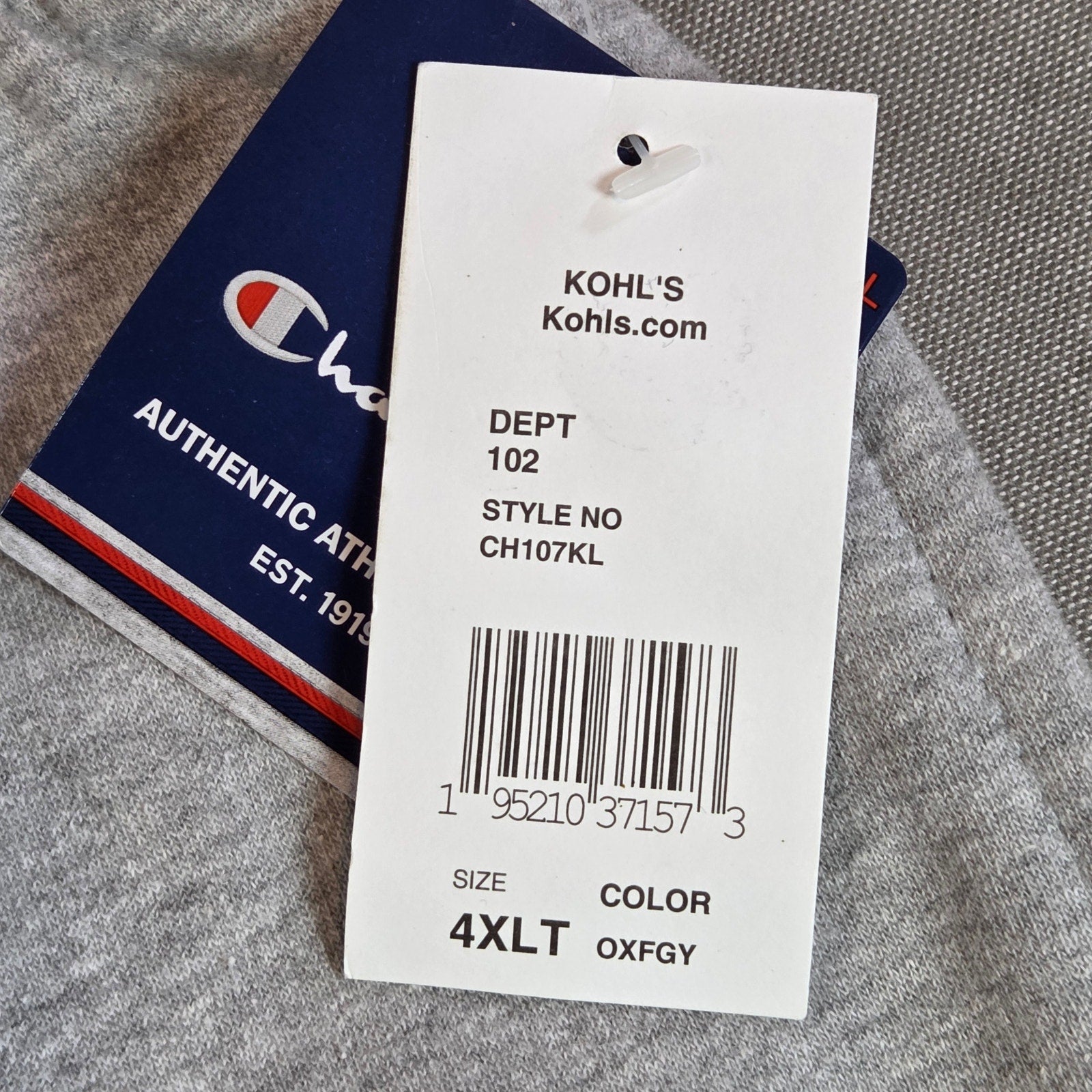 Champion Athleticwear Gray Sweatpants 4XLT NWT Drawstring Hole Flaw