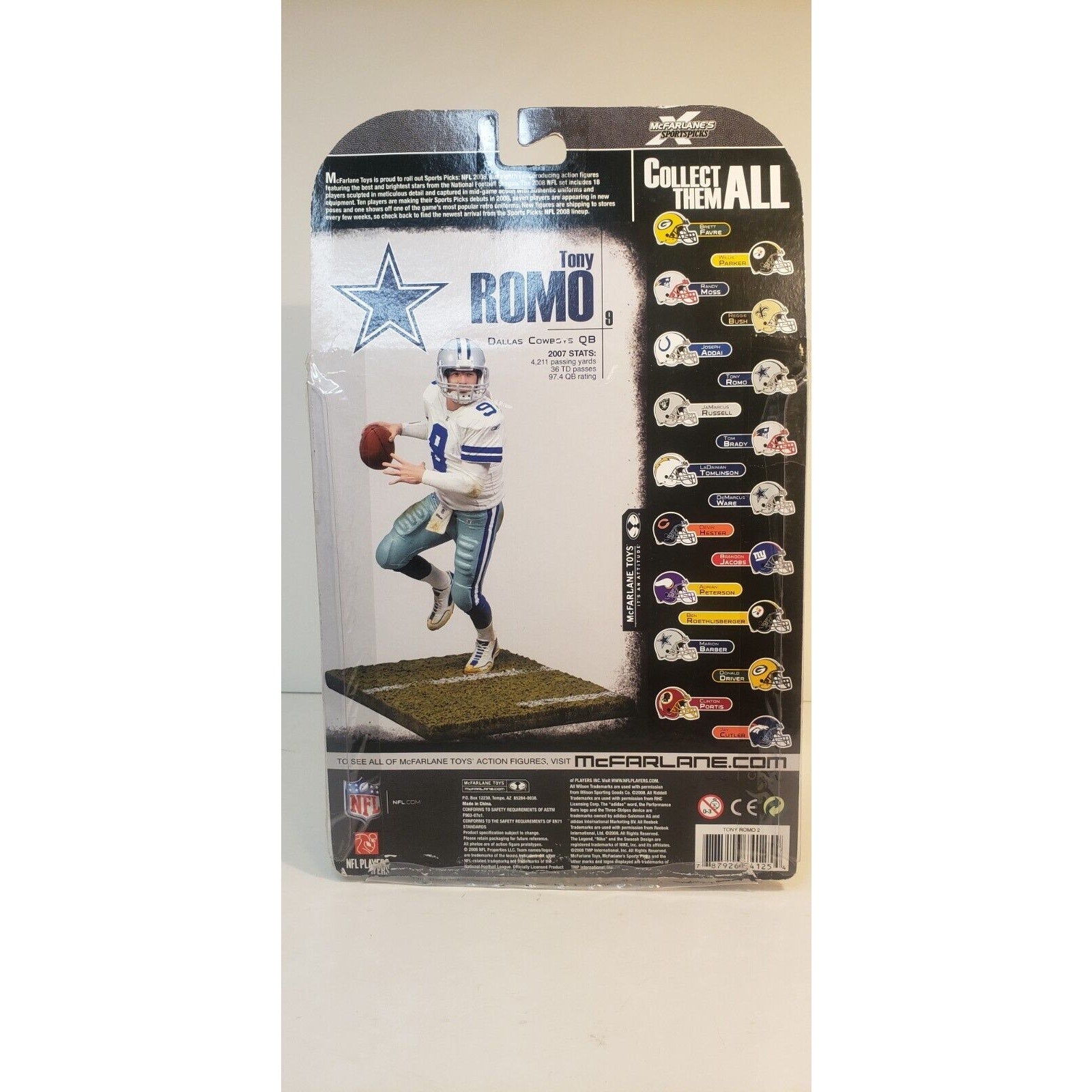 TONY ROMO McFarlane Sports Picks Figure Dallas Cowboys 2008 NEW