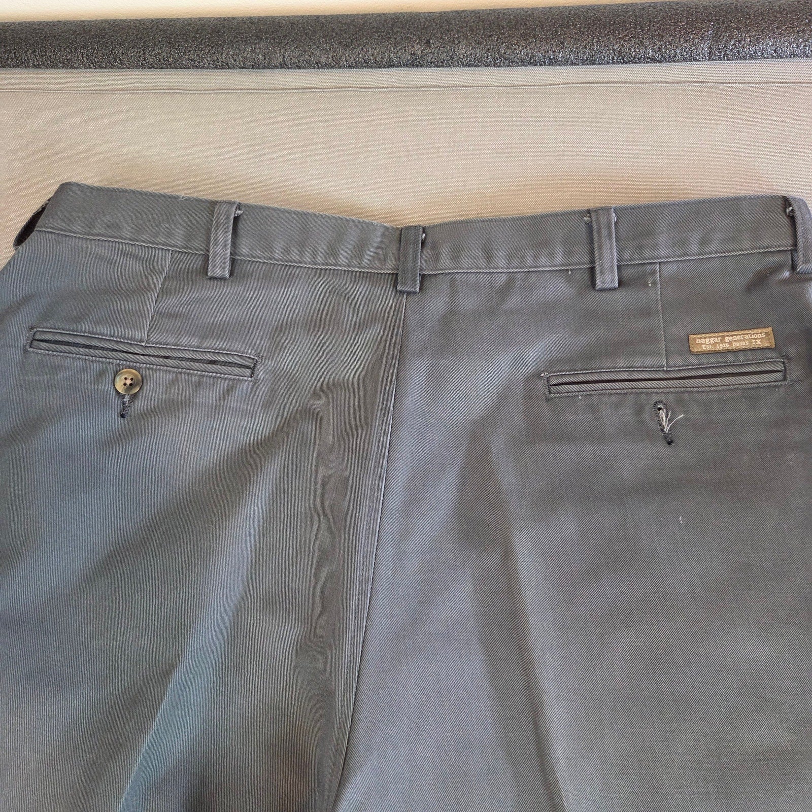 Vintage Haggar Generations Pleated 100% Cotton Slacks Men’s 38x30 Gray Mexico