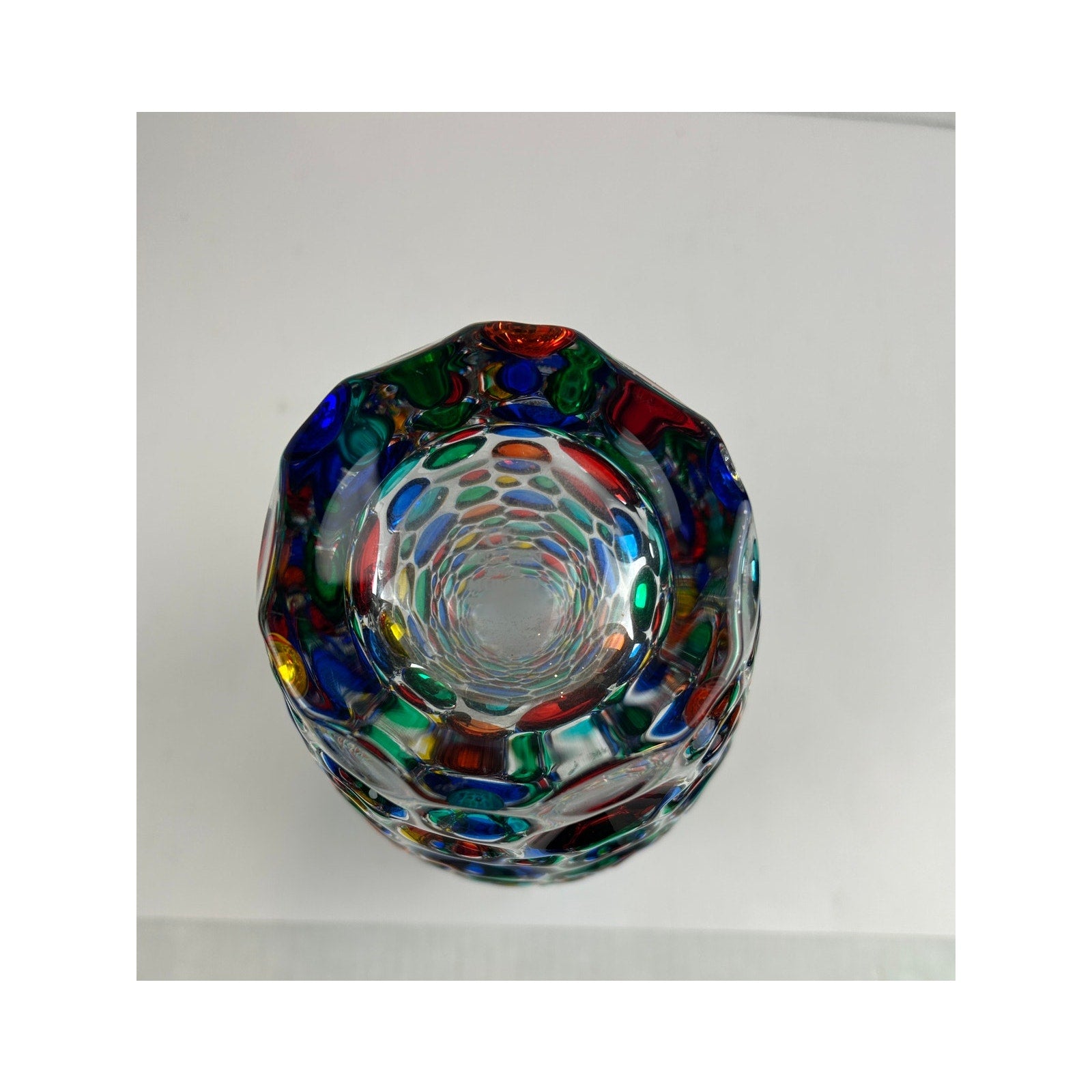 Zecchin Murano Italy Art Glass Vase 13.75" Signed Millefiori Bubble Design