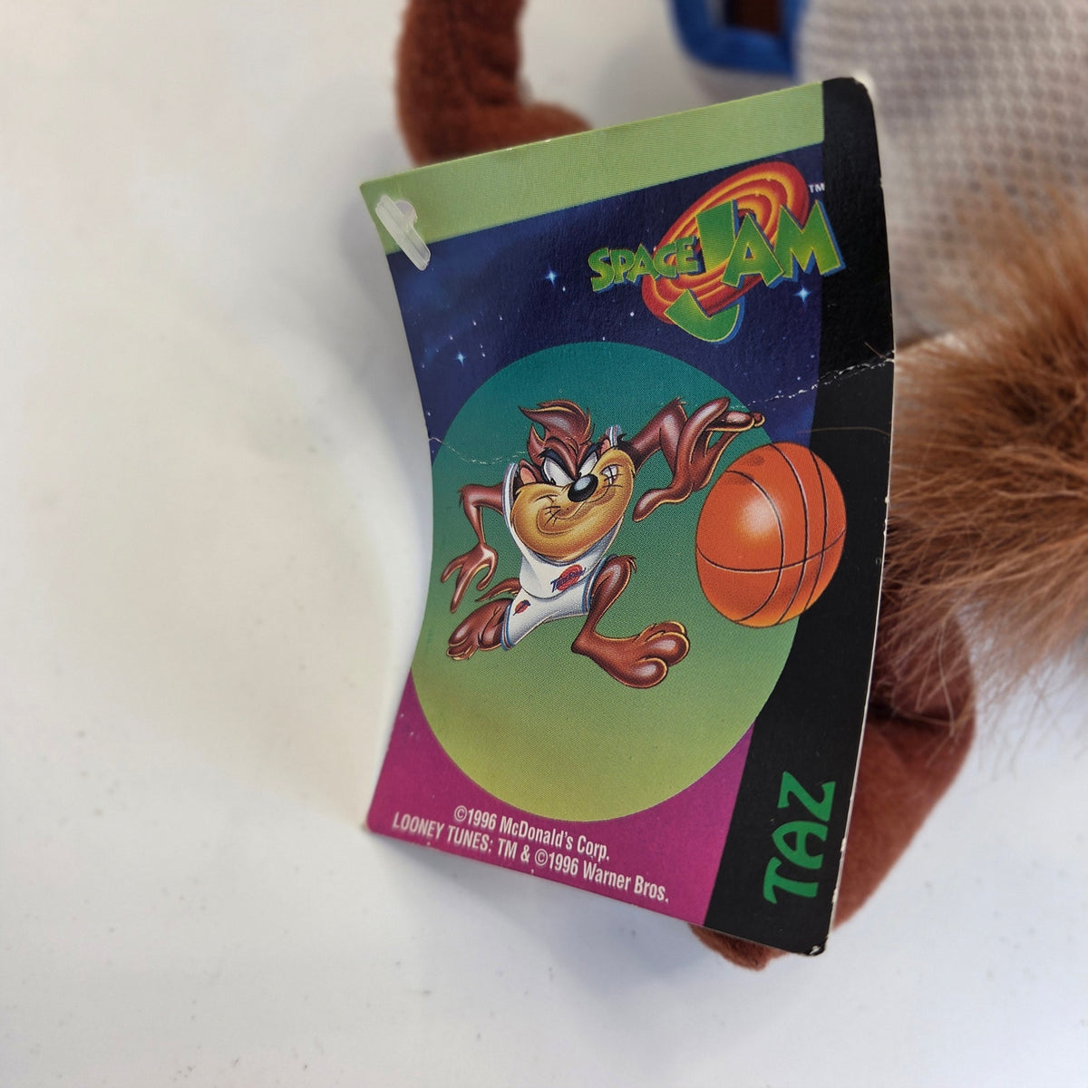 1996 McDonald's Space Jam Taz Plush Looney Tunes Tasmanian Devil Tag 8"