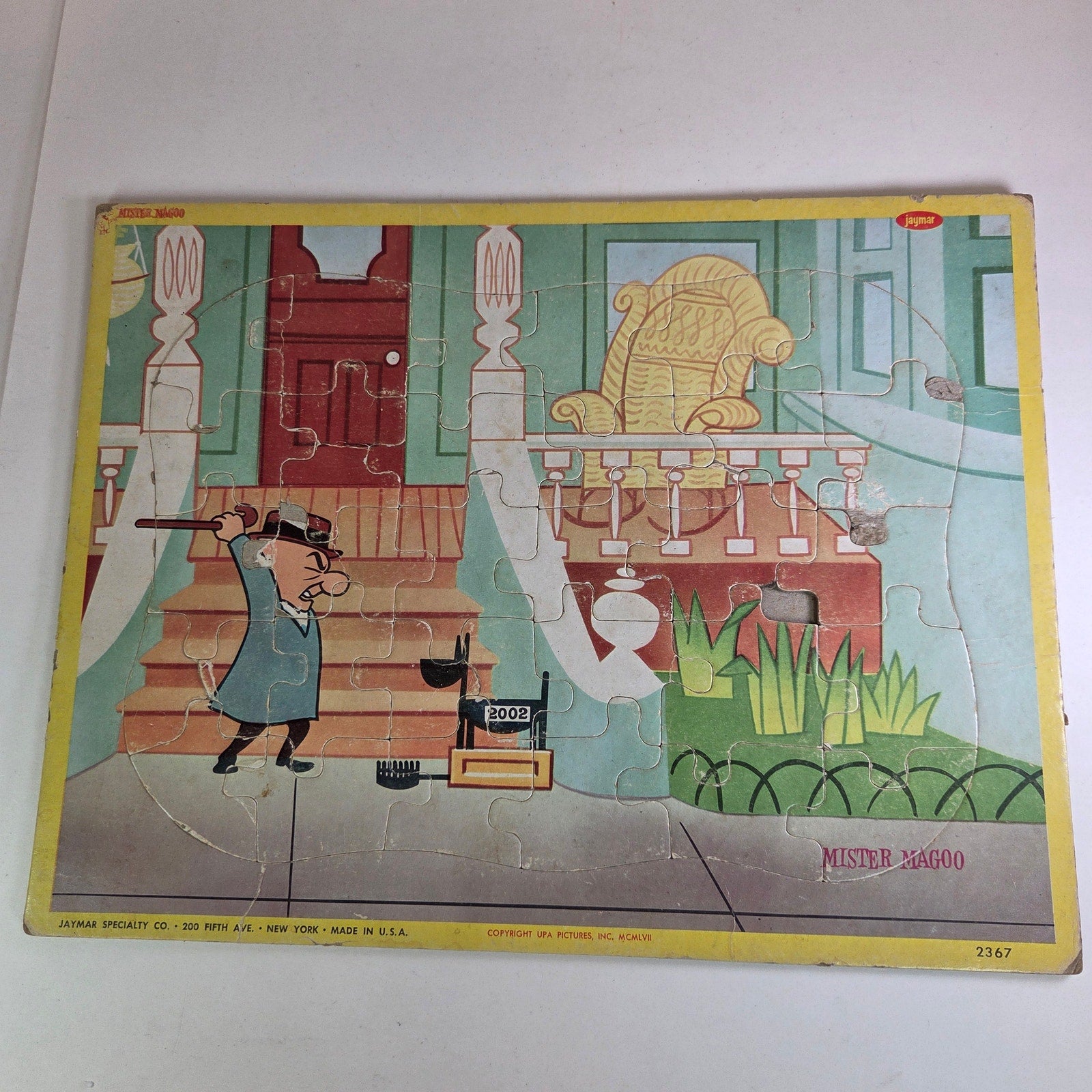 Vintage 1957 Jaymar Mister Magoo Frame Tray Puzzle #2367 Cartoon Retro