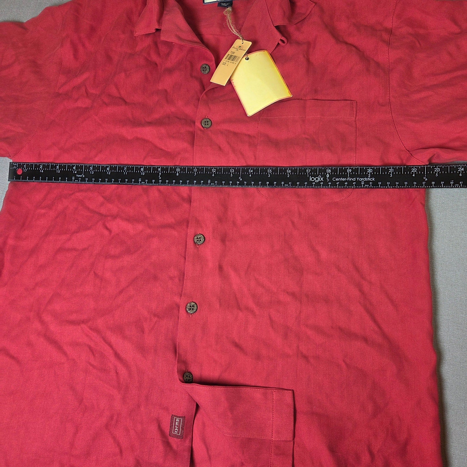 Tommy Bahama Poker Pirate Silk Shirt Red Short Sleeve Button Up Size L