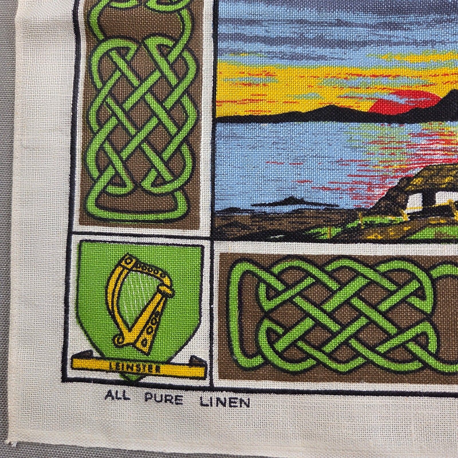Vintage Nelson Irish Blessing Pure Linen Tea Towel Made Ireland 30.5"x21"