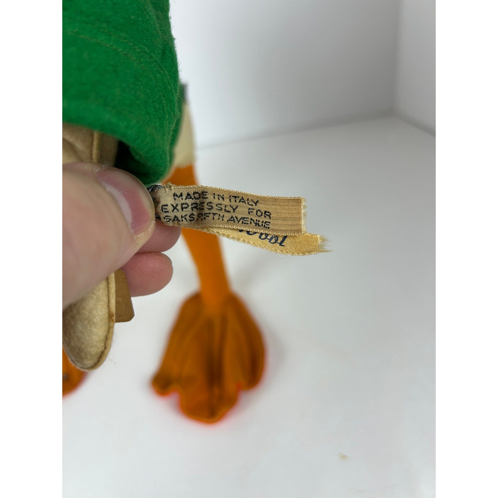 Vintage Wool Felt Donald Duck Figure Made in Italy for Saks Fifth Avenue