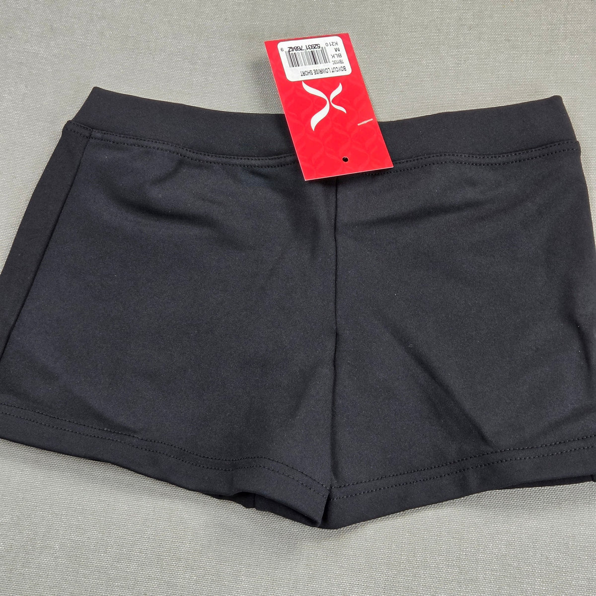 Capezio Girls Medium Team Basics Boy Cut Low Rise Dance Shorts Black TB113C NWT
