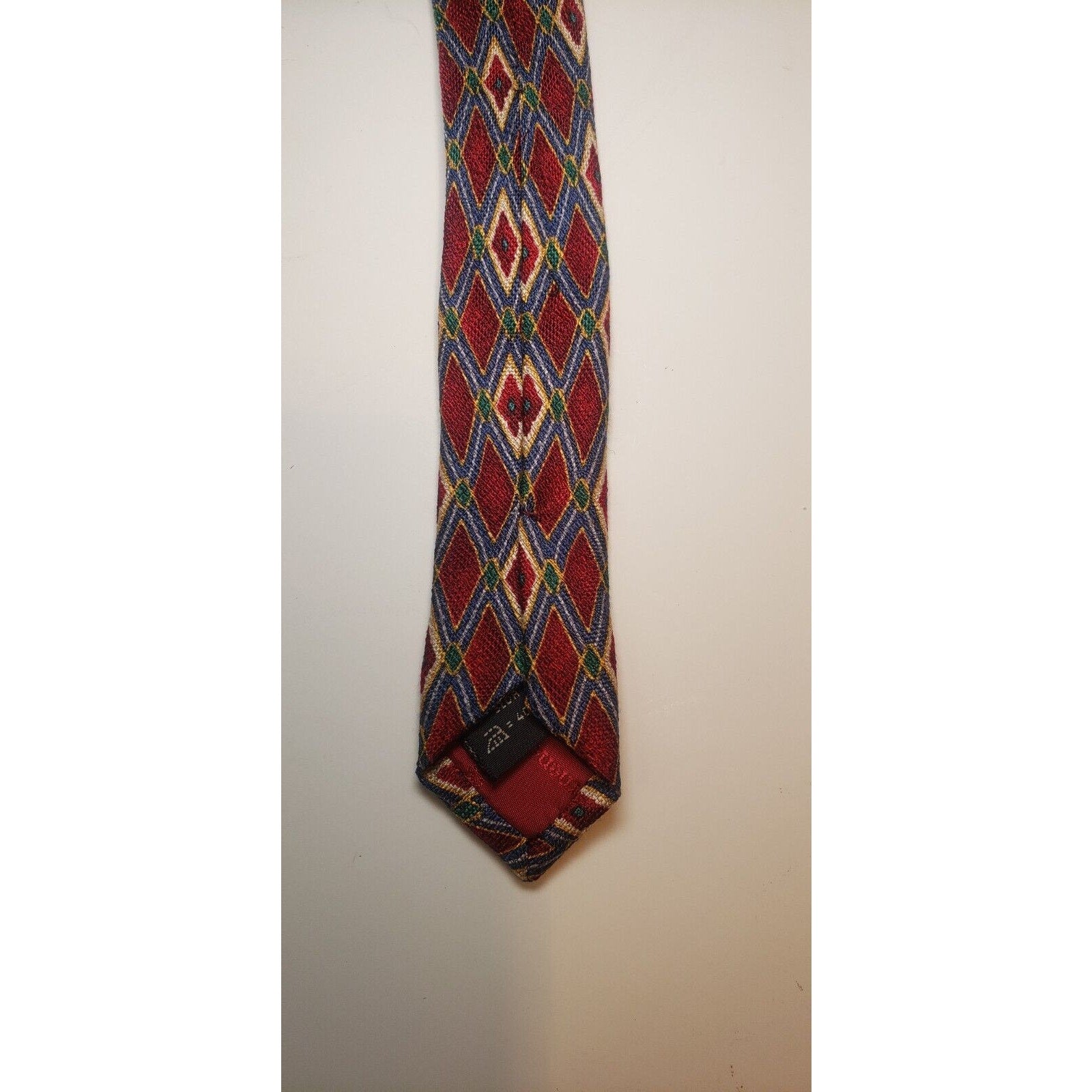 Ermenegildo Egna Geometric Diamond Red Silk Tie Italy