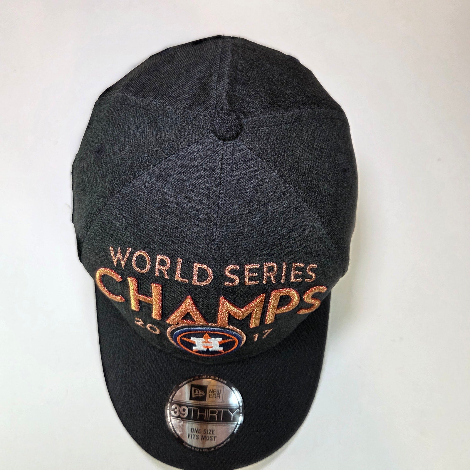 New Era 39Thirty Houston Astros 2017 World Series Champs Hat osfm Black Gray
