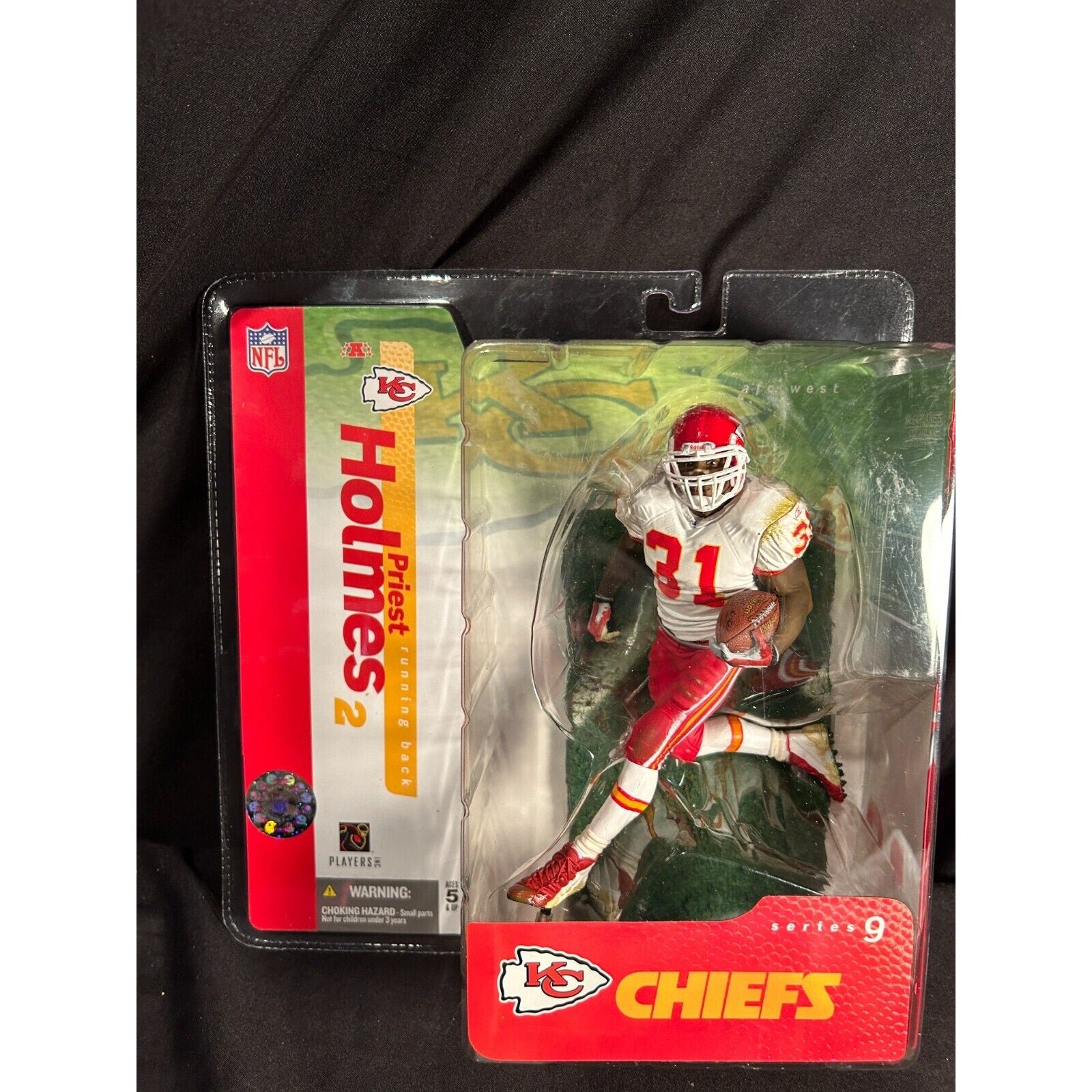 McFarlane Priest Holmes 2004 NFL Series 9 Chiefs White Jersey Figure NIP