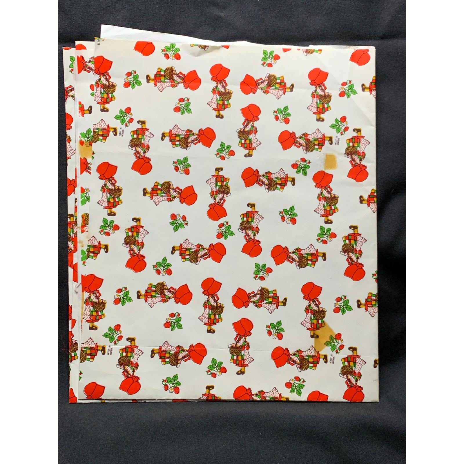 Vintage Holly Hobbie Wrapping Paper Lot 3 Sheets American Greetings USA