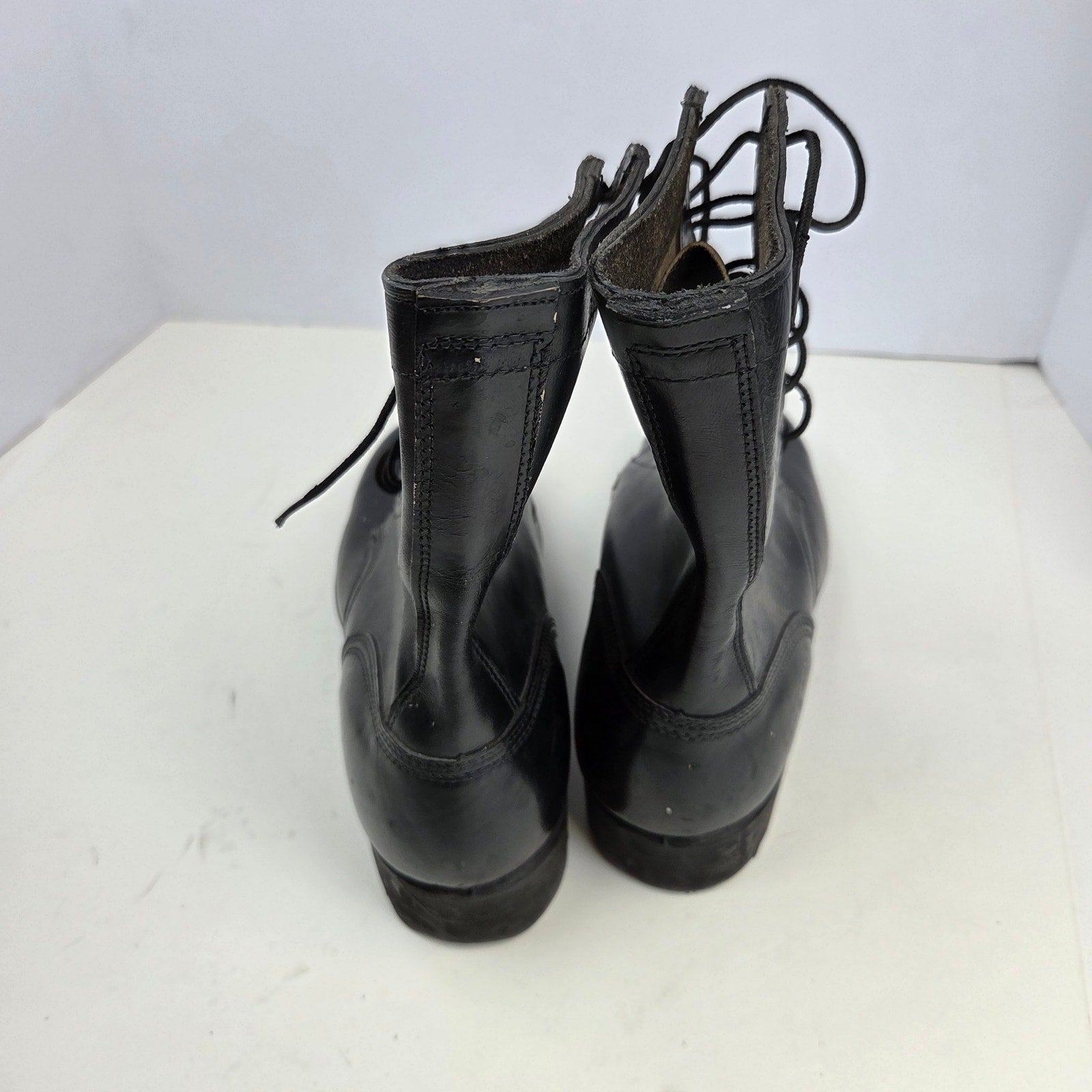 Vintage 1971 USGI Combat Boots 10R Black Leather Vietnam Era Ro-Search Sole