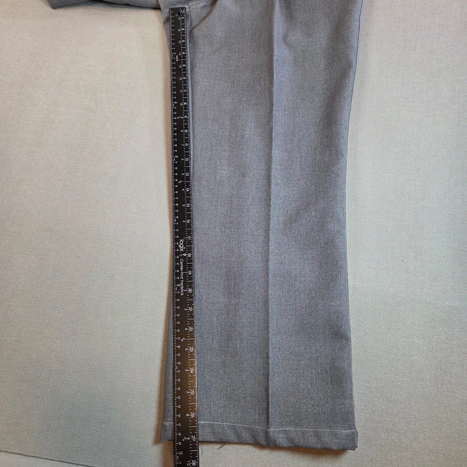 Haband Men’s Dress Slacks 37x27 Gray Polyester Permanent Press Pants
