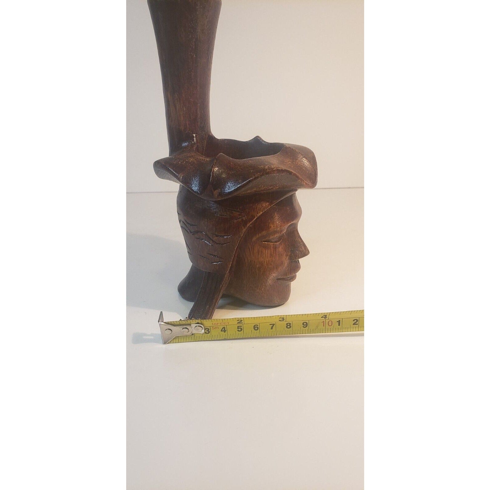 Vintage Igorot Ifugao Philippine Hand-Carved Wood Offering Ladle Bowl 14"
