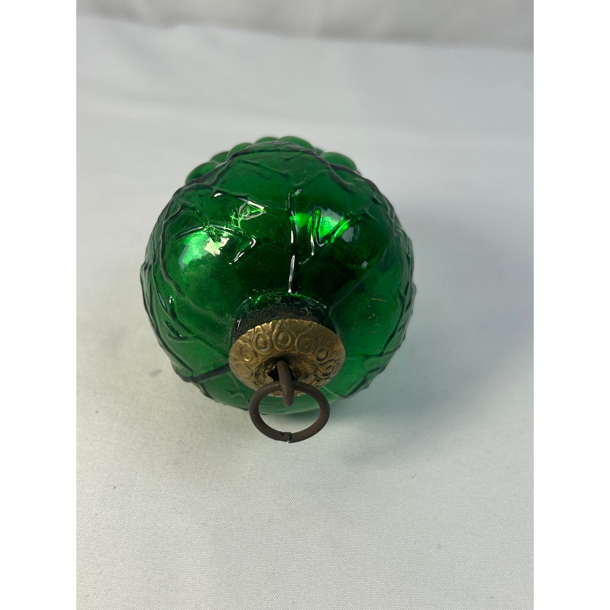 Antique 1800s German Kugel Green Grape Cluster Glass Christmas Ornament 4"