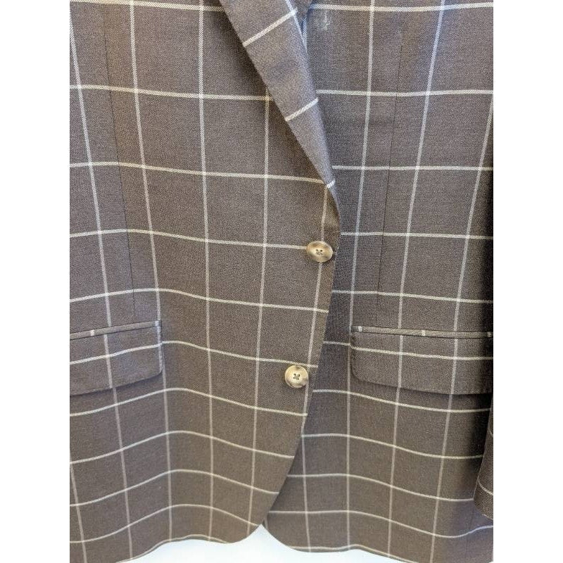 Samuelsohn Earl 44L Camel Hair Silk Windowpane Sport Coat Blazer Canada