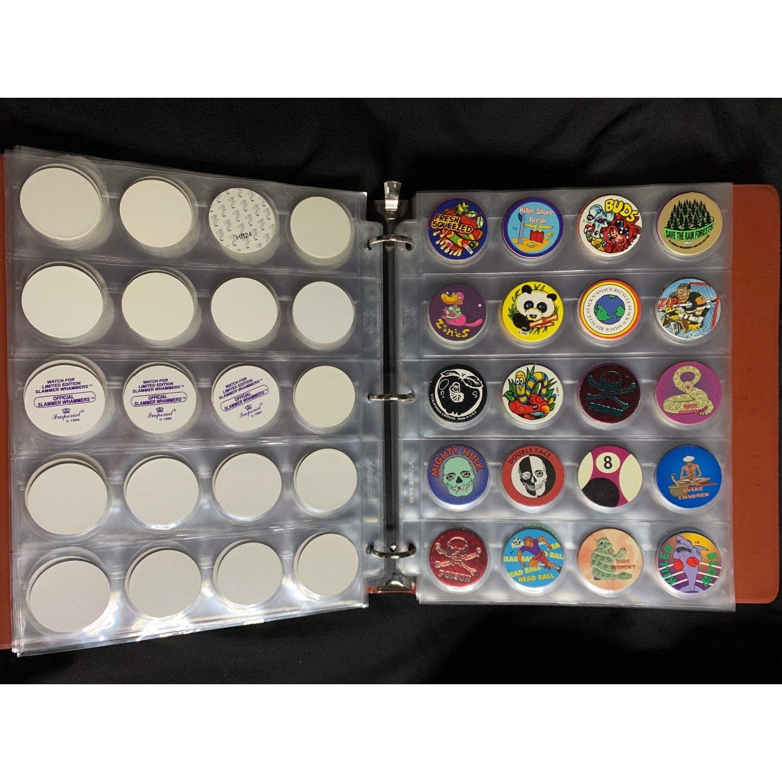 Vintage 1990s POG Collection Binder 350+ POGs Holographic Slammers Mixed Lot