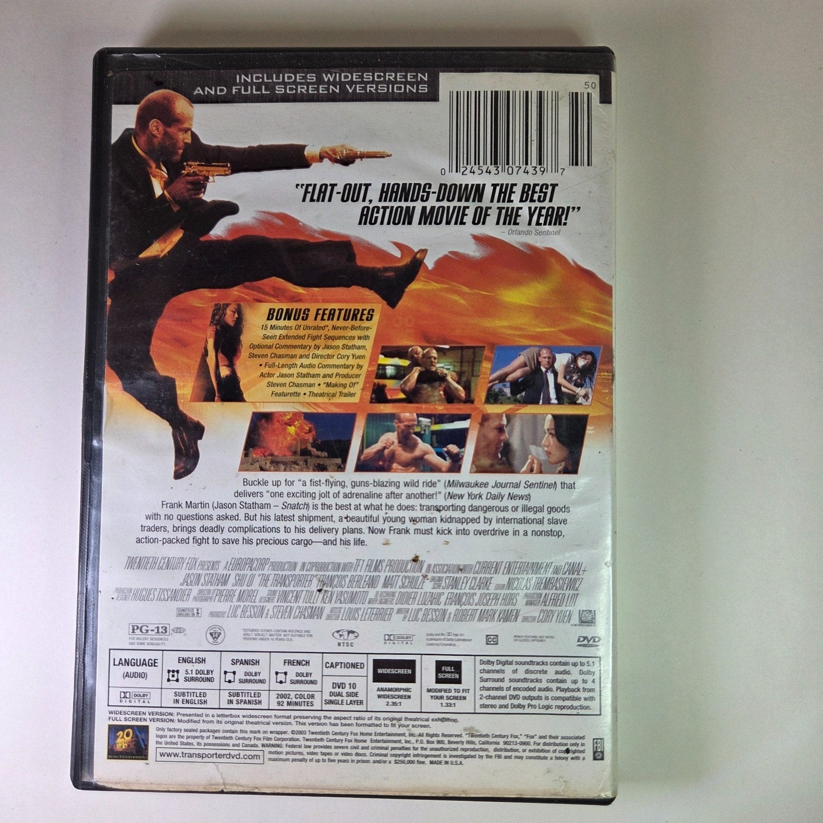 The Transporter DVD 2003 Jason Statham
