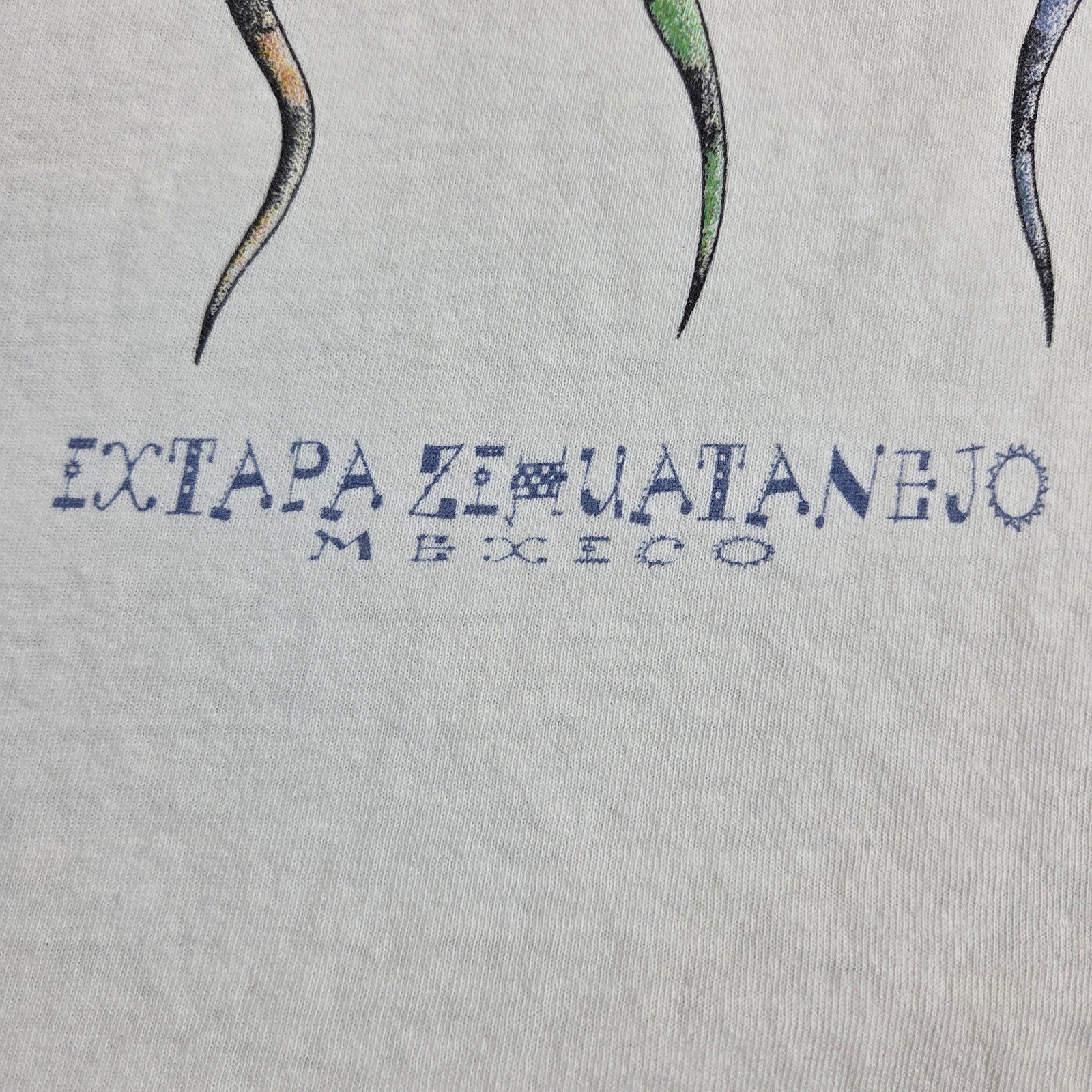 Yazbek Ixtapa Zihuatanejo Mexico Iguana Lizard Graphic T Shirt Mens L VTG