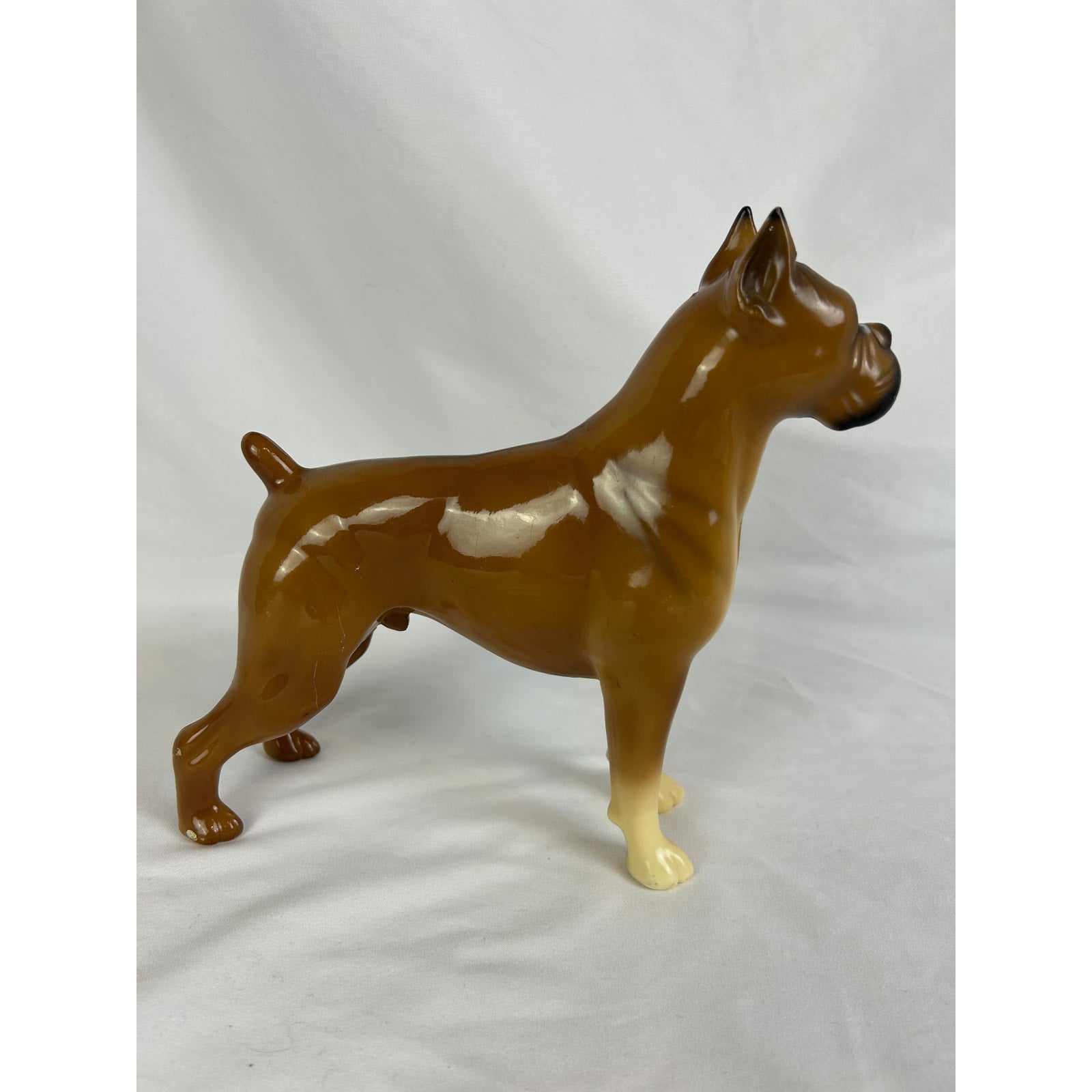 Vintage Boxer Dog Figurine 8" Mid Century Breyer Style