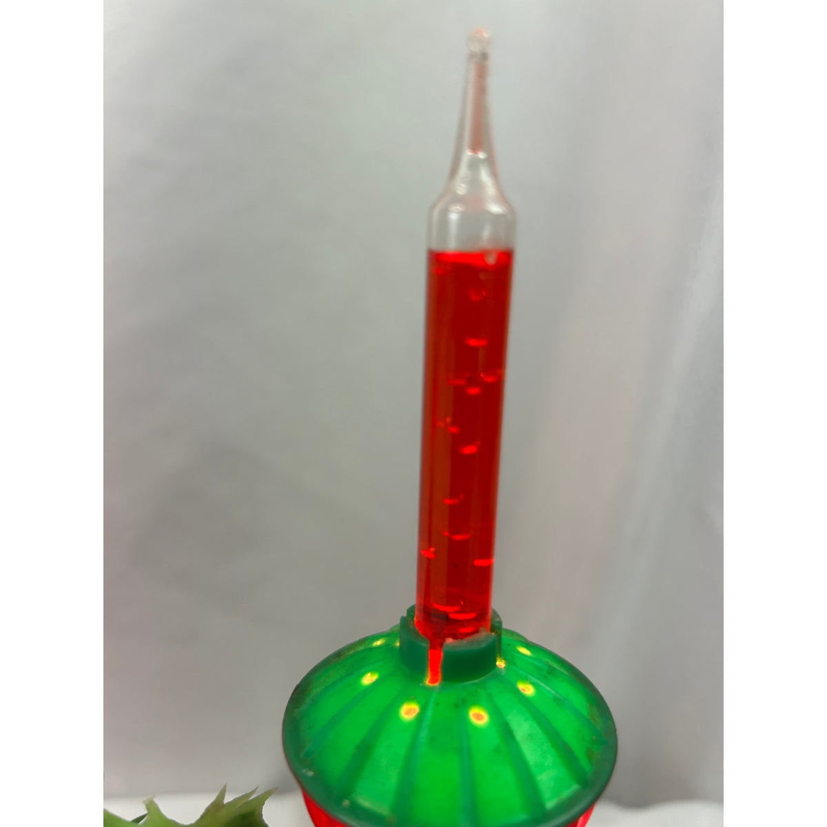 Vintage 3 Bubble Light Christmas Candolier Poinsettia Holly Centerpiece Works