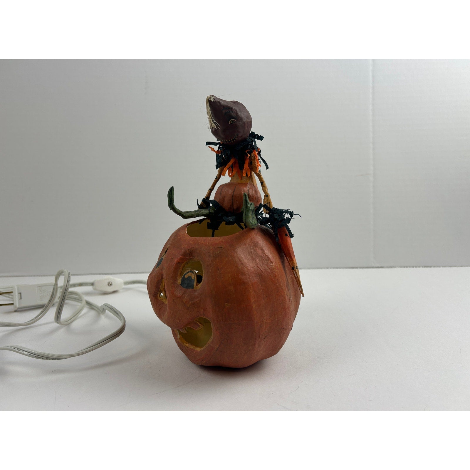 Bethany Lowe Halloween Light Jack-o-Lantern with Elfin Figure Virginia Betoine