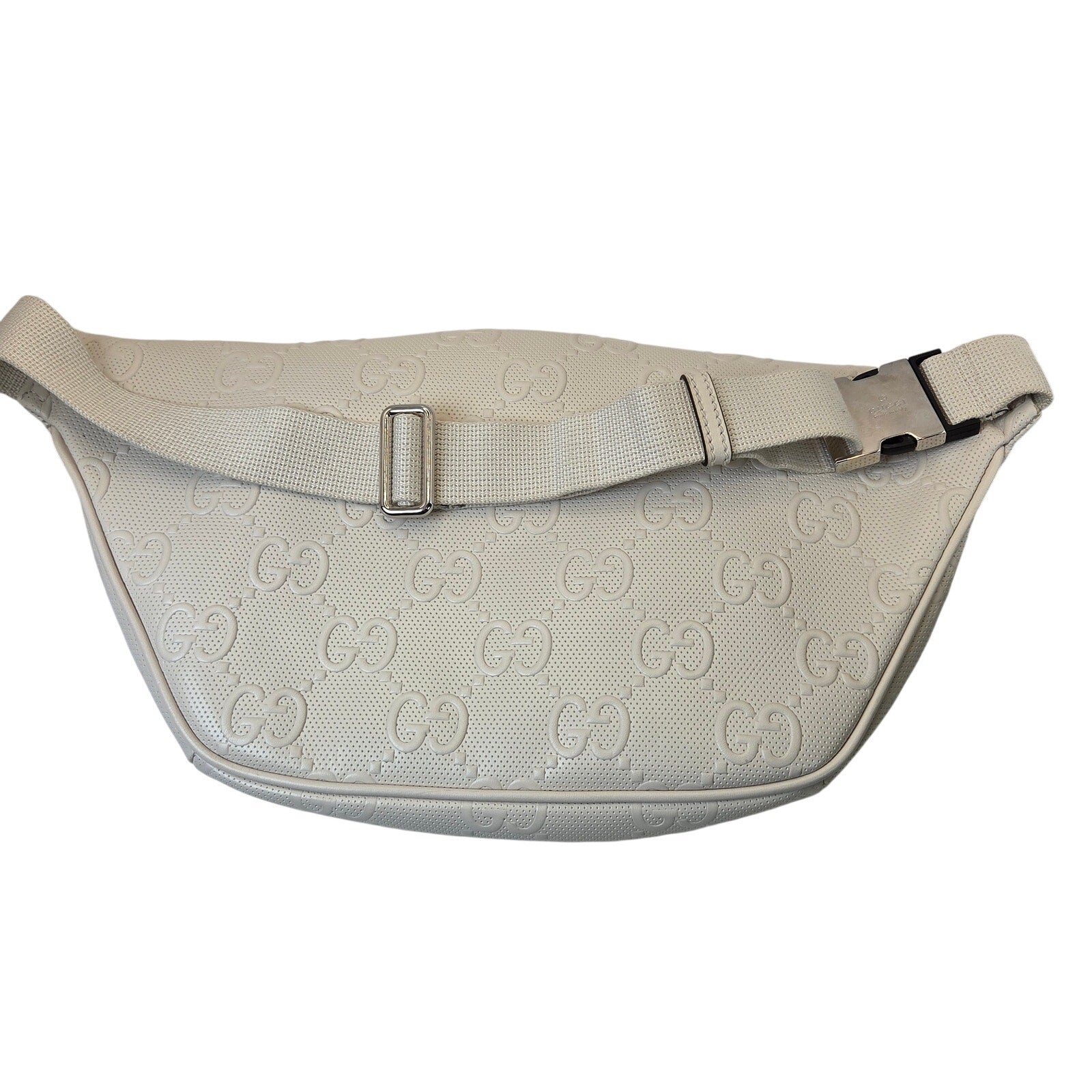 Gucci Perforated Guccissima Leather Belt Bag / Waist Bag Ivory Off-White