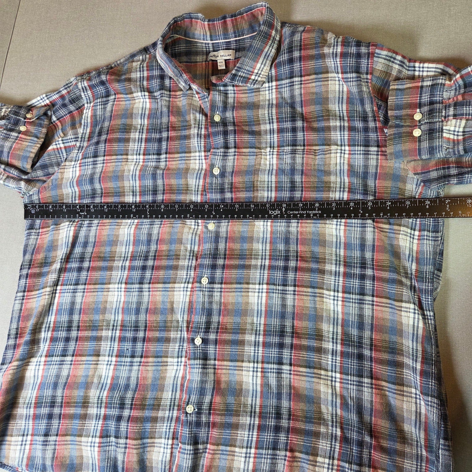 Peter Millar XXL Plaid Flannel Button-Down Shirt Long Sleeve Cotton