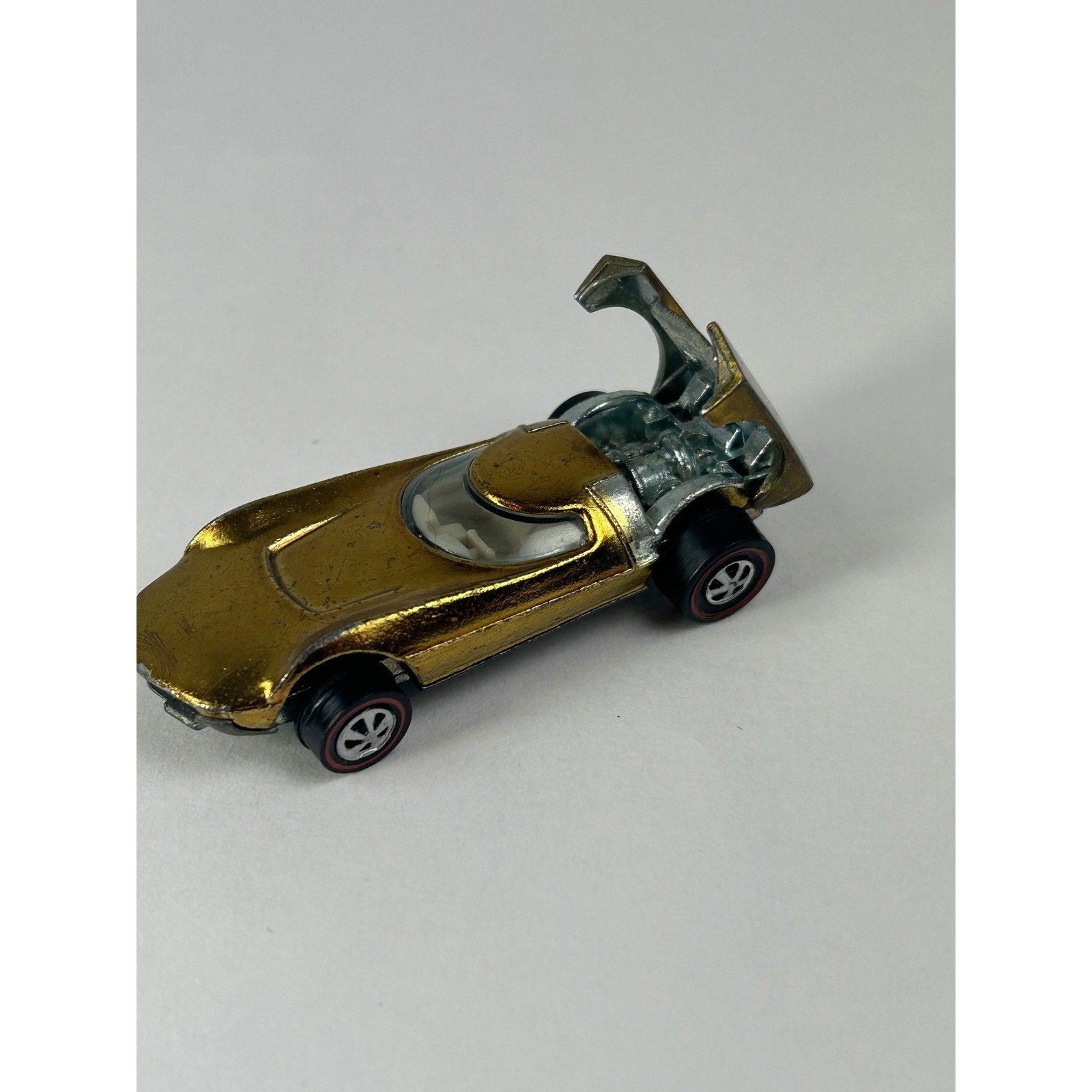 Vintage Hot Wheels Turbo Fire Redline Diecast Car Gold 1968 Mattel USA Collector