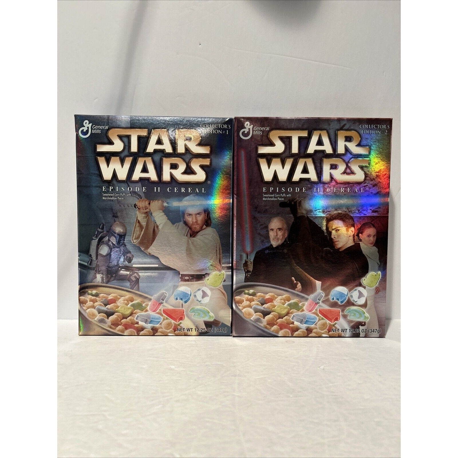 General Mills Star Wars Episode II Cereal Boxes ONLY Collector's Edition 1 & 2