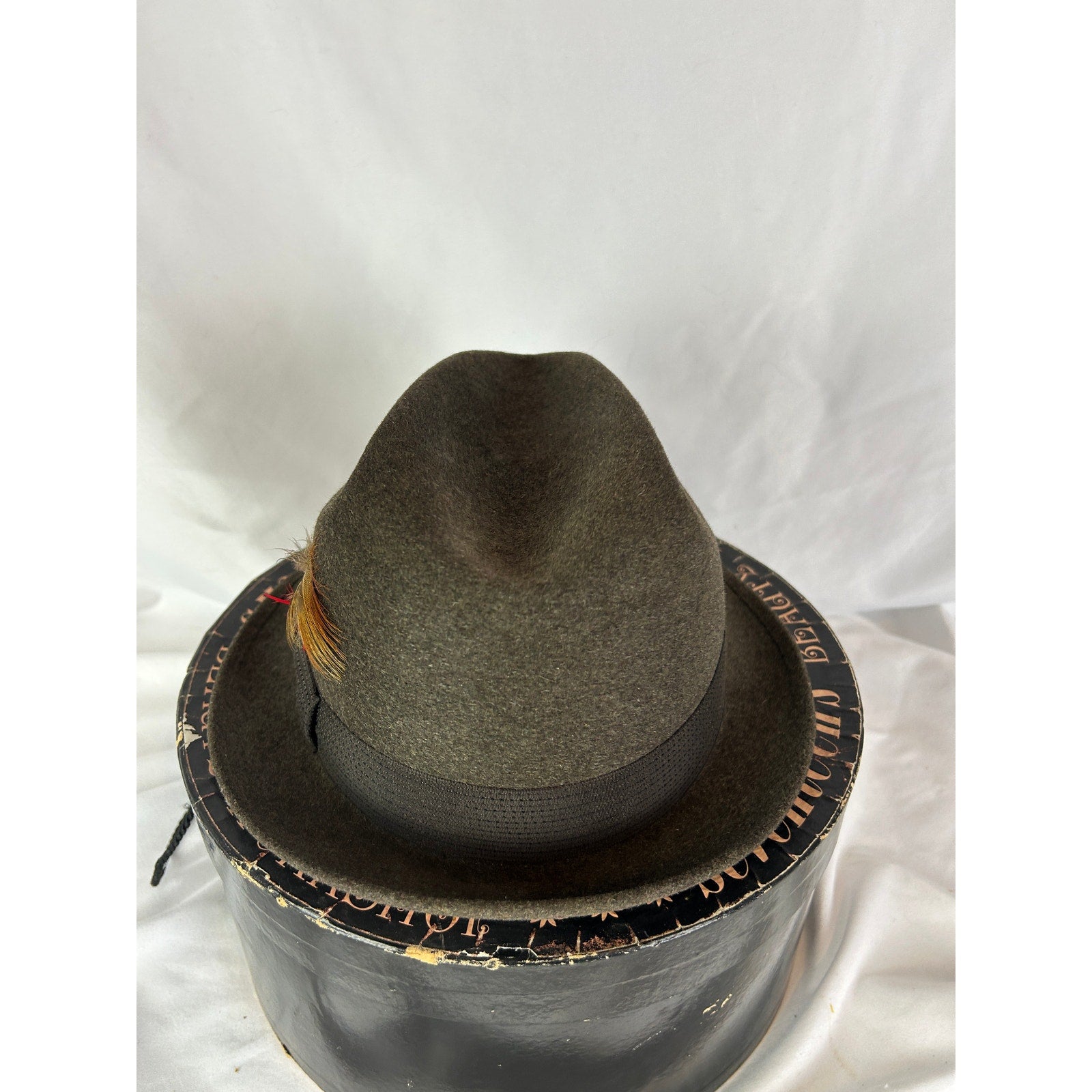 Dobbs Fifteen Brown Fur Felt Fedora Hat 7 1/4 With Box Vintage