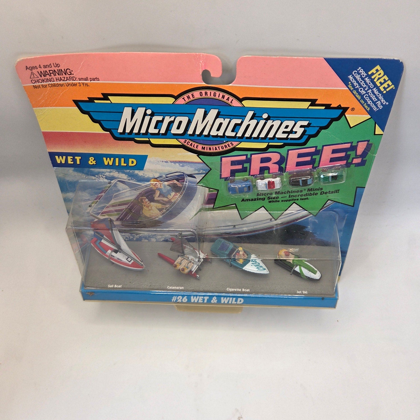 Galoob Micro Machines #26 Wet & Wild 1994 Sealed Boat Set Bonus Minis MOC